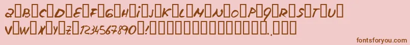フォントEscudillers – ピンクの背景に茶色のフォント