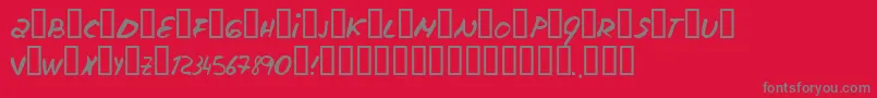 Escudillers-fontti – harmaat kirjasimet punaisella taustalla