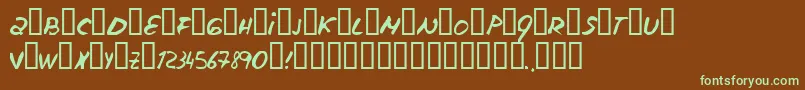 Escudillers-fontti – vihreät fontit ruskealla taustalla