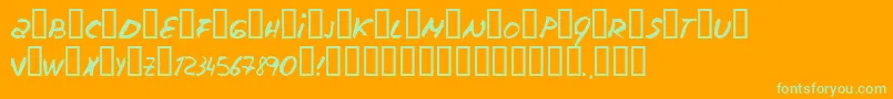 Escudillers Font – Green Fonts on Orange Background