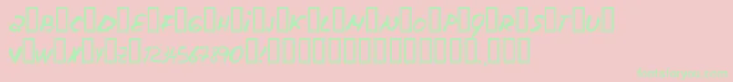 Escudillers-fontti – vihreät fontit vaaleanpunaisella taustalla