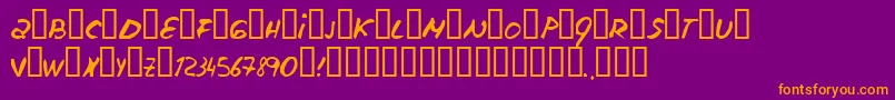 フォントEscudillers – 紫色の背景にオレンジのフォント