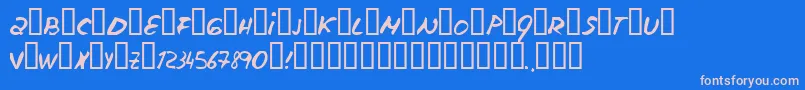 Escudillers Font – Pink Fonts on Blue Background