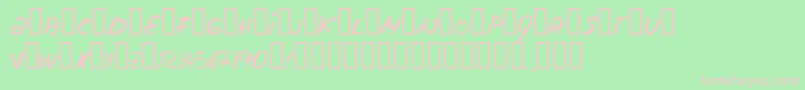 Escudillers-fontti – vaaleanpunaiset fontit vihreällä taustalla