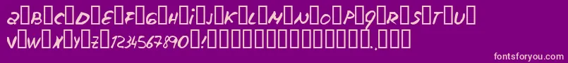 Escudillers-fontti – vaaleanpunaiset fontit violetilla taustalla