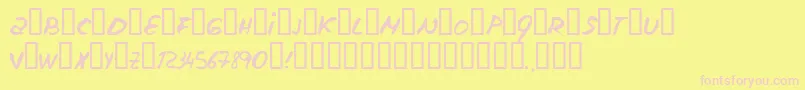 Escudillers Font – Pink Fonts on Yellow Background