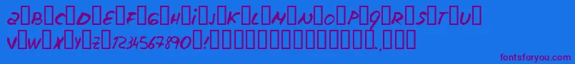 Escudillers Font – Purple Fonts on Blue Background