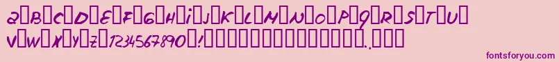 Escudillers-Schriftart – Violette Schriften auf rosa Hintergrund