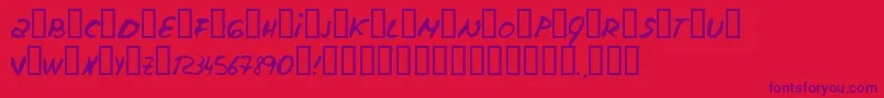 フォントEscudillers – 赤い背景に紫のフォント