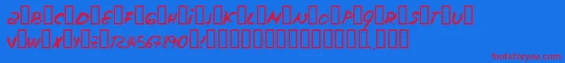 Escudillers Font – Red Fonts on Blue Background