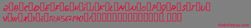 フォントEscudillers – 赤い文字の灰色の背景