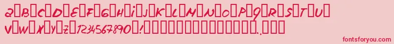 フォントEscudillers – ピンクの背景に赤い文字