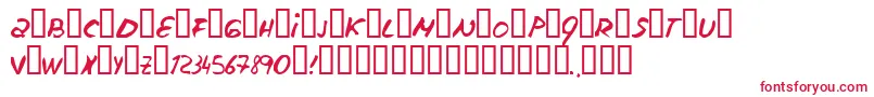 フォントEscudillers – 白い背景に赤い文字