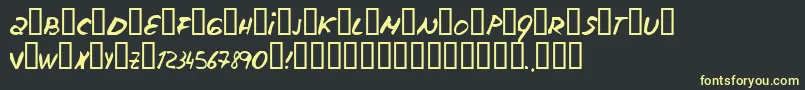 Escudillers-fontti – keltaiset fontit mustalla taustalla