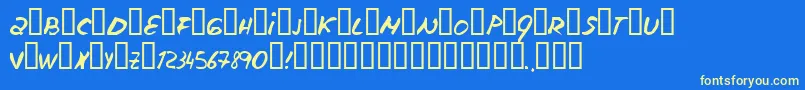 Escudillers Font – Yellow Fonts on Blue Background