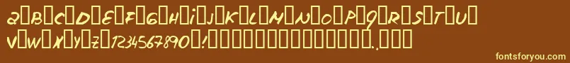 Escudillers-fontti – keltaiset fontit ruskealla taustalla