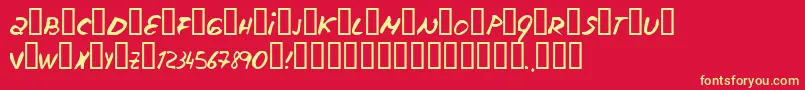 Escudillers Font – Yellow Fonts on Red Background