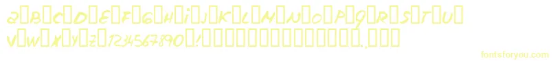 フォントEscudillers – 白い背景に黄色の文字