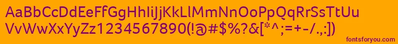 Foco Font – Purple Fonts on Orange Background