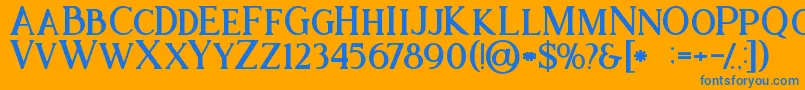 Ataribold Font – Blue Fonts on Orange Background