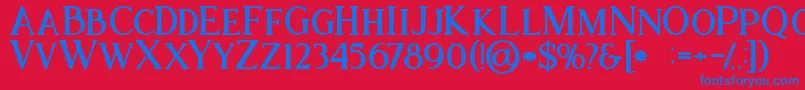 Ataribold Font – Blue Fonts on Red Background