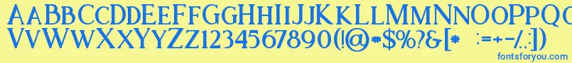 Ataribold Font – Blue Fonts on Yellow Background