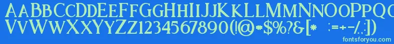 Ataribold Font – Green Fonts on Blue Background