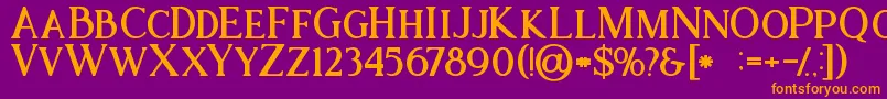 Ataribold Font – Orange Fonts on Purple Background