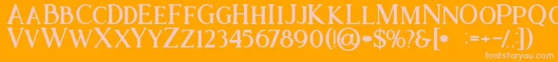 Ataribold Font – Pink Fonts on Orange Background