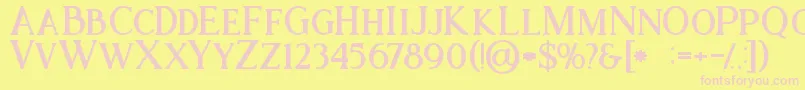 Ataribold-fontti – vaaleanpunaiset fontit keltaisella taustalla