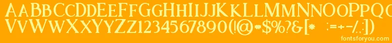 Ataribold Font – Yellow Fonts on Orange Background