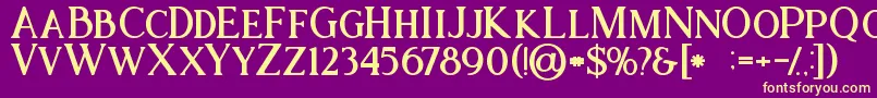 Ataribold Font – Yellow Fonts on Purple Background