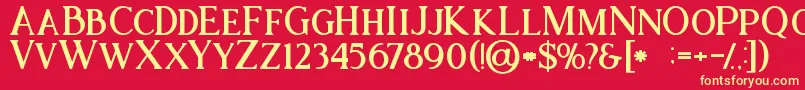 Ataribold Font – Yellow Fonts on Red Background