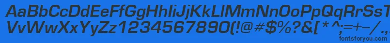 EuroDi Font – Black Fonts on Blue Background