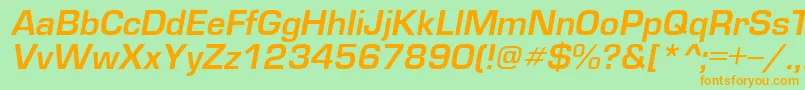 EuroDi Font – Orange Fonts on Green Background