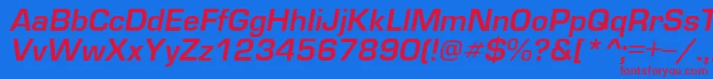 EuroDi Font – Red Fonts on Blue Background