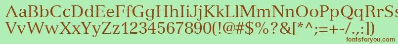 NuanceSsi-Schriftart – Braune Schriften auf grünem Hintergrund
