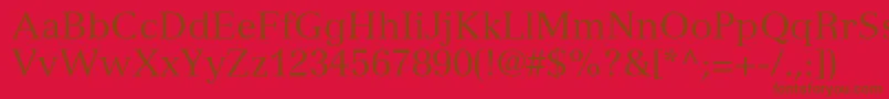 NuanceSsi-Schriftart – Braune Schriften auf rotem Hintergrund