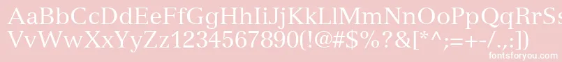NuanceSsi-Schriftart – Weiße Schriften auf rosa Hintergrund