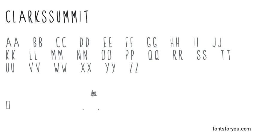 A fonte ClarksSummit – alfabeto, números, caracteres especiais