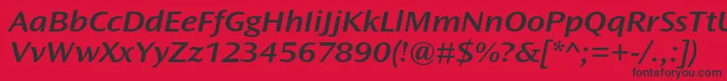 OceansansstdSemiboldextita Font – Black Fonts on Red Background