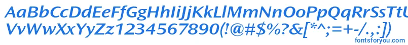 フォントOceansansstdSemiboldextita – 白い背景に青い文字