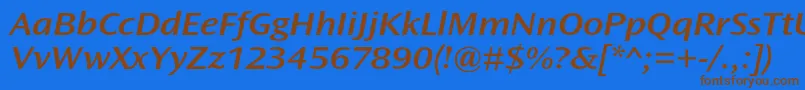 OceansansstdSemiboldextita Font – Brown Fonts on Blue Background