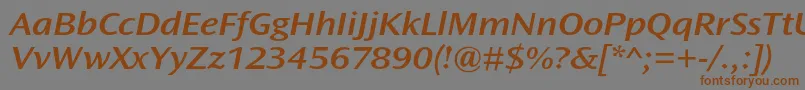 OceansansstdSemiboldextita Font – Brown Fonts on Gray Background