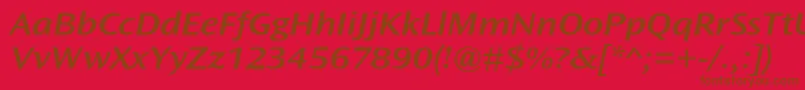 フォントOceansansstdSemiboldextita – 赤い背景に茶色の文字
