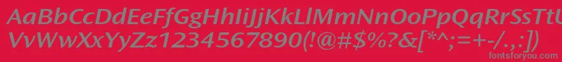 OceansansstdSemiboldextita Font – Gray Fonts on Red Background