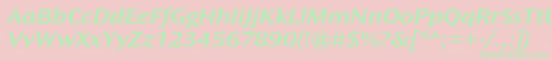 OceansansstdSemiboldextita Font – Green Fonts on Pink Background