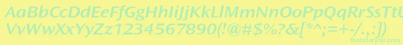 OceansansstdSemiboldextita Font – Green Fonts on Yellow Background
