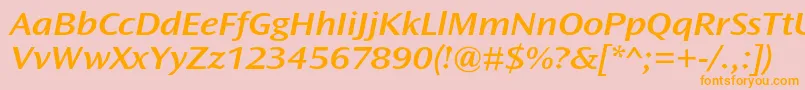 OceansansstdSemiboldextita-fontti – oranssit fontit vaaleanpunaisella taustalla