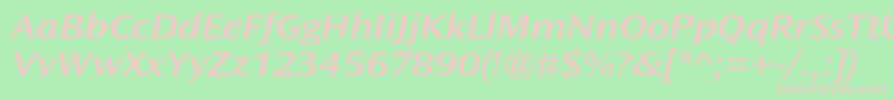 OceansansstdSemiboldextita Font – Pink Fonts on Green Background